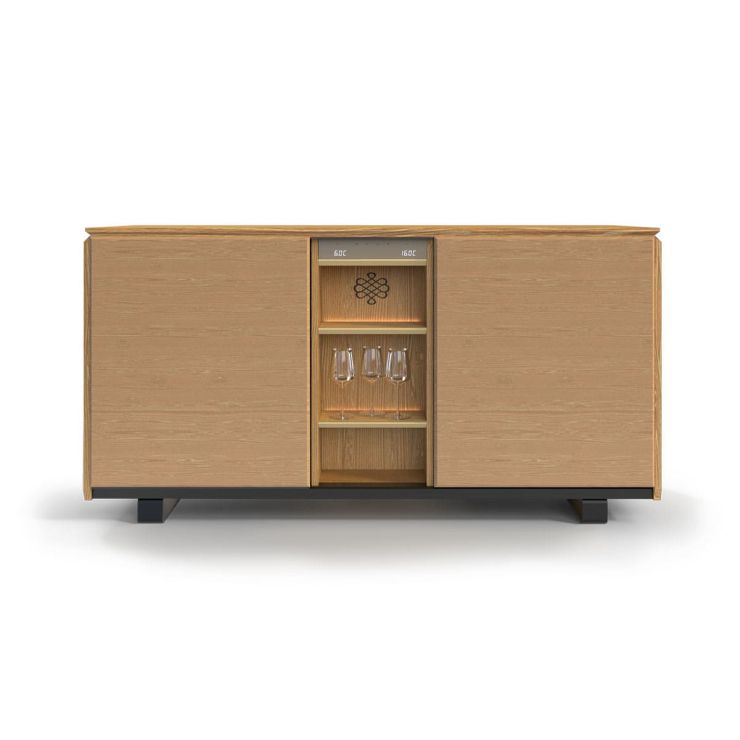 Meuble à vin enfilade, 2 températures, chêne clair - Harmonie