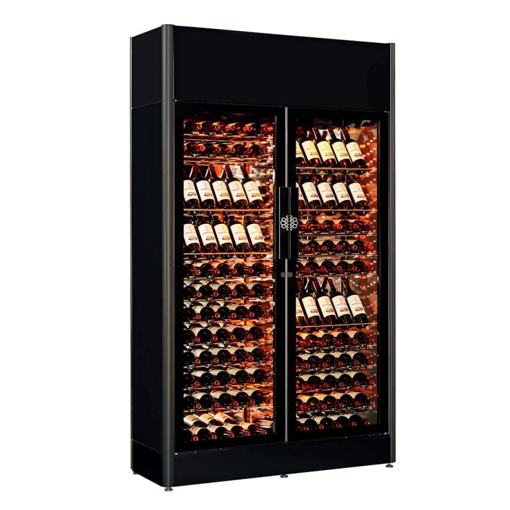 Vitrine à vin professionnelle double porte, 1 température, 180 bouteilles - ShowCave