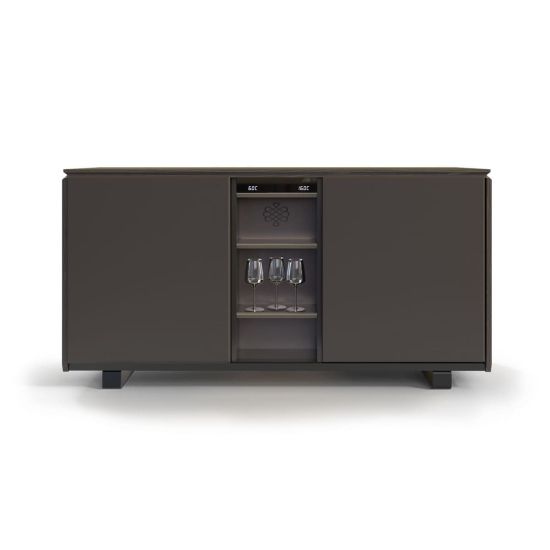 Meuble à vin enfilade, 2 températures, brun fumé - Harmonie