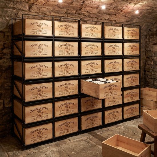Rangement coulissant pour caisses de vin - à partir de 24 bouteilles