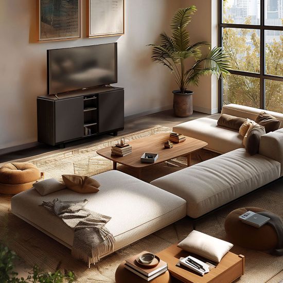 Meuble à vin enfilade, 2 températures, brun fumé - Harmonie