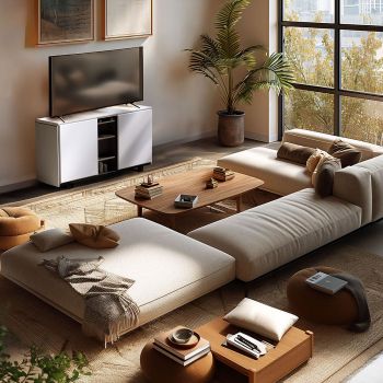 Meuble à vin enfilade, 2 températures, blanc - Harmonie