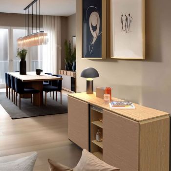 Meuble à vin enfilade, 2 températures, chêne clair - Harmonie