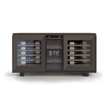 Meuble à vin enfilade, 2 températures, brun fumé - Harmonie Meuble à vin enfilade, 2 températures, brun fumé - Harmonie