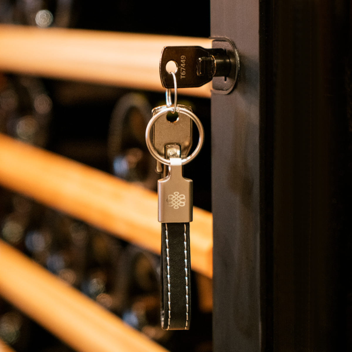 Porte avec serrure intégrée et cle pour des bouteilles de vin en sécurité - caves Pure EuroCave Porte avec serrure intégrée et cle pour des bouteilles de vin en sécurité - caves Pure EuroCave