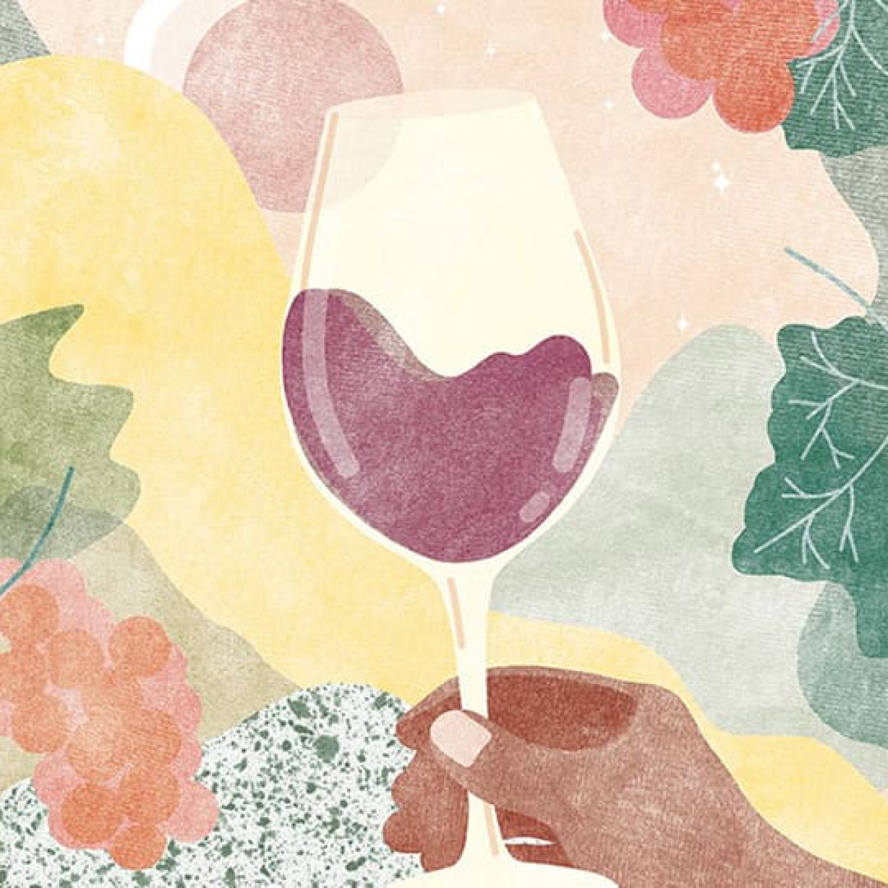 Illustration von Juliette Léveillé - Glas Rotwein Illustration von Juliette Léveillé - Glas Rotwein