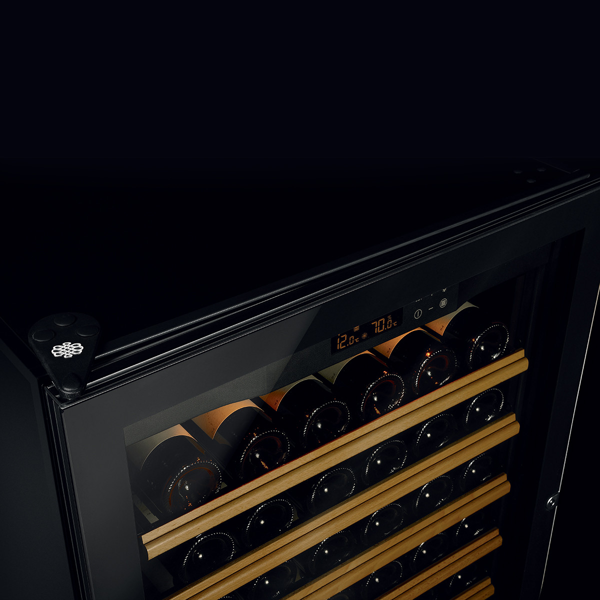 Cave à vin porte totalement vitrée sans cadre Cave à vin porte totalement vitrée sans cadre