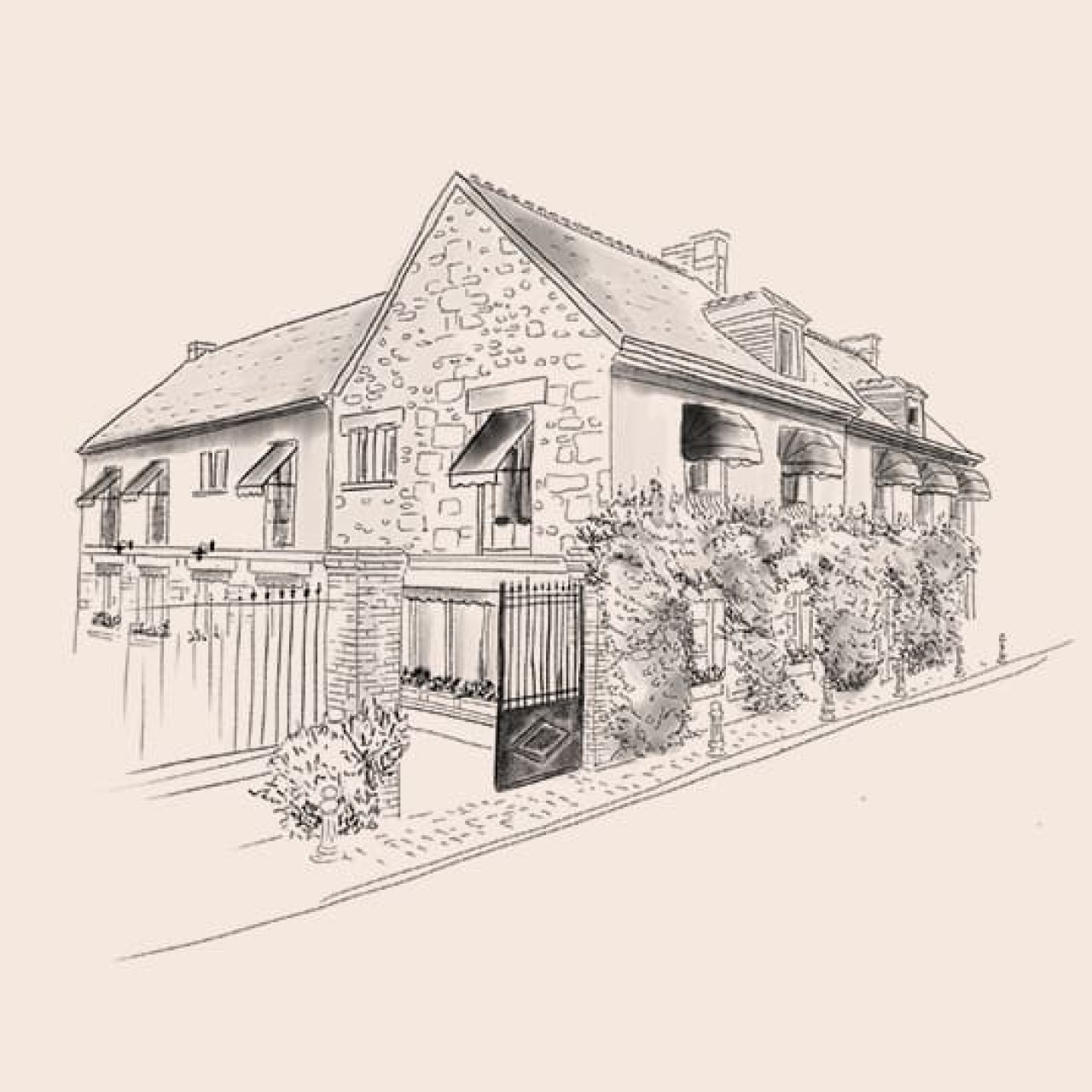 Illustration de l’Auberge À la bonne idée dans la forêt de Compiègne, France - 1 étoile au Michelin Illustration de l’Auberge À la bonne idée dans la forêt de Compiègne, France - 1 étoile au Michelin