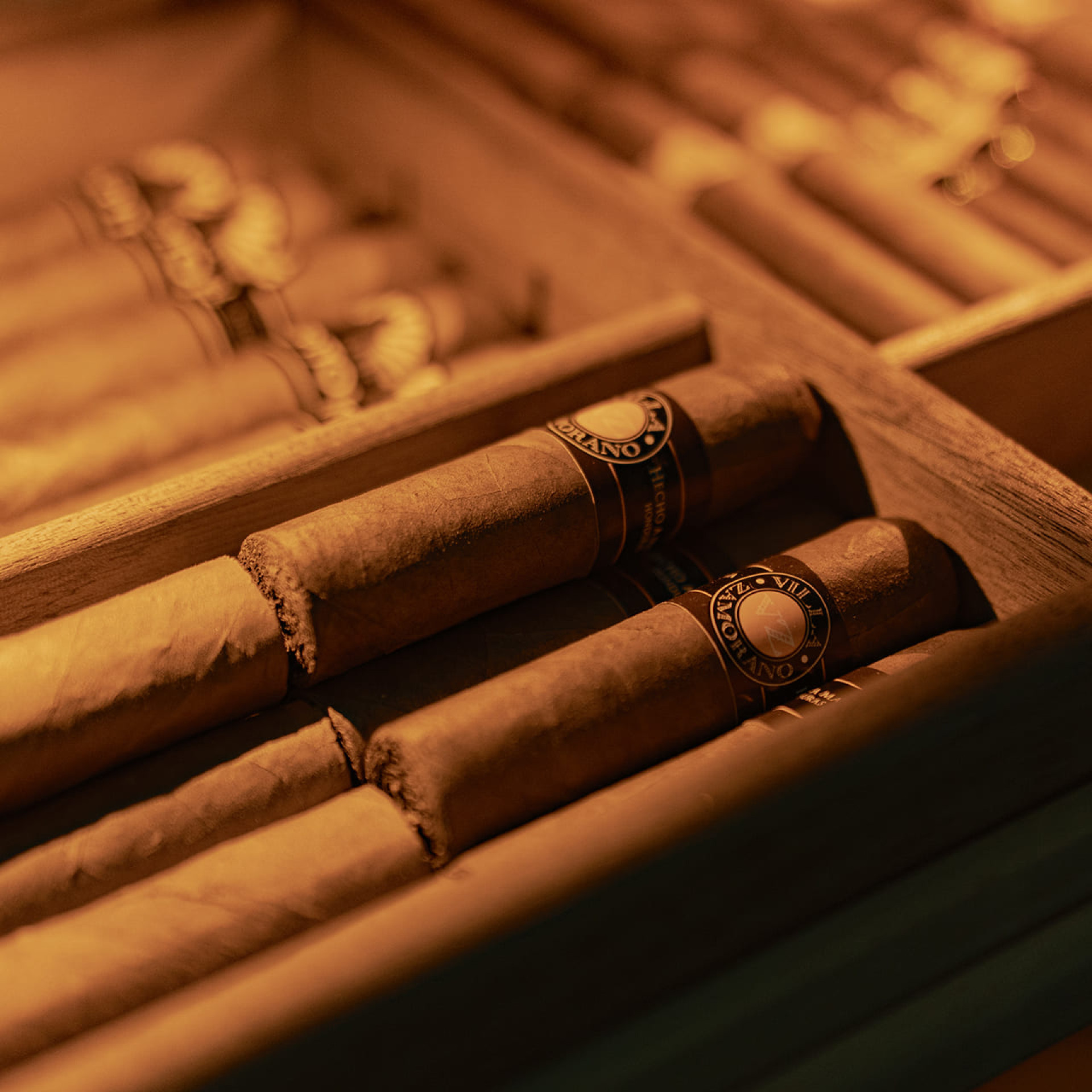 Rangement des cigares à l'unité avec des compartiments en bois repositionnables. Organisez votre collection dans votre armoire.