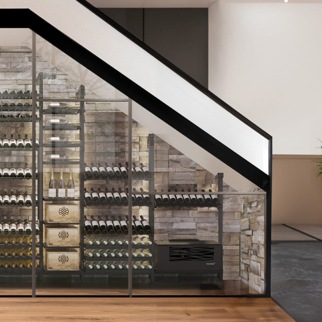 Climatiseurs de cave à vin split à eau avec circuit d’eau glacée pour les petits volumes à partir de 2m3 : vitrines, espace sous escalier, meubles sur mesure. Faible encombrement. Choix du sens de ventilation. Kit humidificateur en option. Pilotage à distance par télécommande. Climatiseurs de cave à vin split à eau avec circuit d’eau glacée pour les petits volumes à partir de 2m3 : vitrines, espace sous escalier, meubles sur mesure. Faible encombrement. Choix du sens de ventilation. Kit humidificateur en option. Pilotage à distance par télécommande.