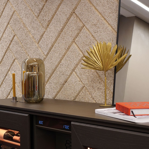 Meuble porte vitrée 2 zones de températures, plaqué brun fumé