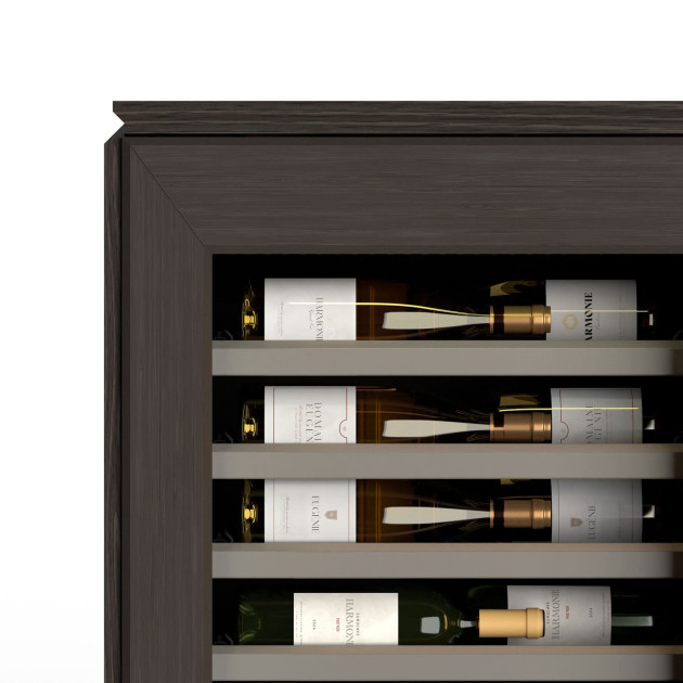 Clayettes coulissantes. Coloris façade de l’étagère champagne. Finition biseautée.