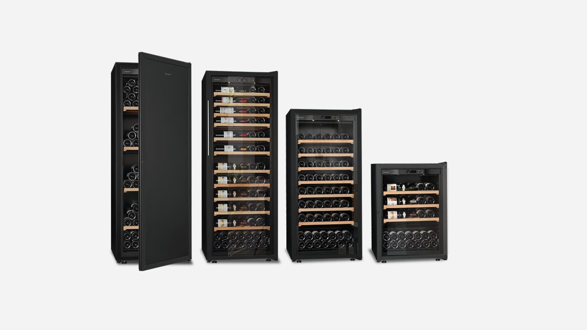 À l'achat de la cave à vin, vous aurez le choix entre 2 fonctions, de 4 portes et de 3 tailles - Gamme La Première EuroCave À l'achat de la cave à vin, vous aurez le choix entre 2 fonctions, de 4 portes et de 3 tailles - Gamme La Première EuroCave