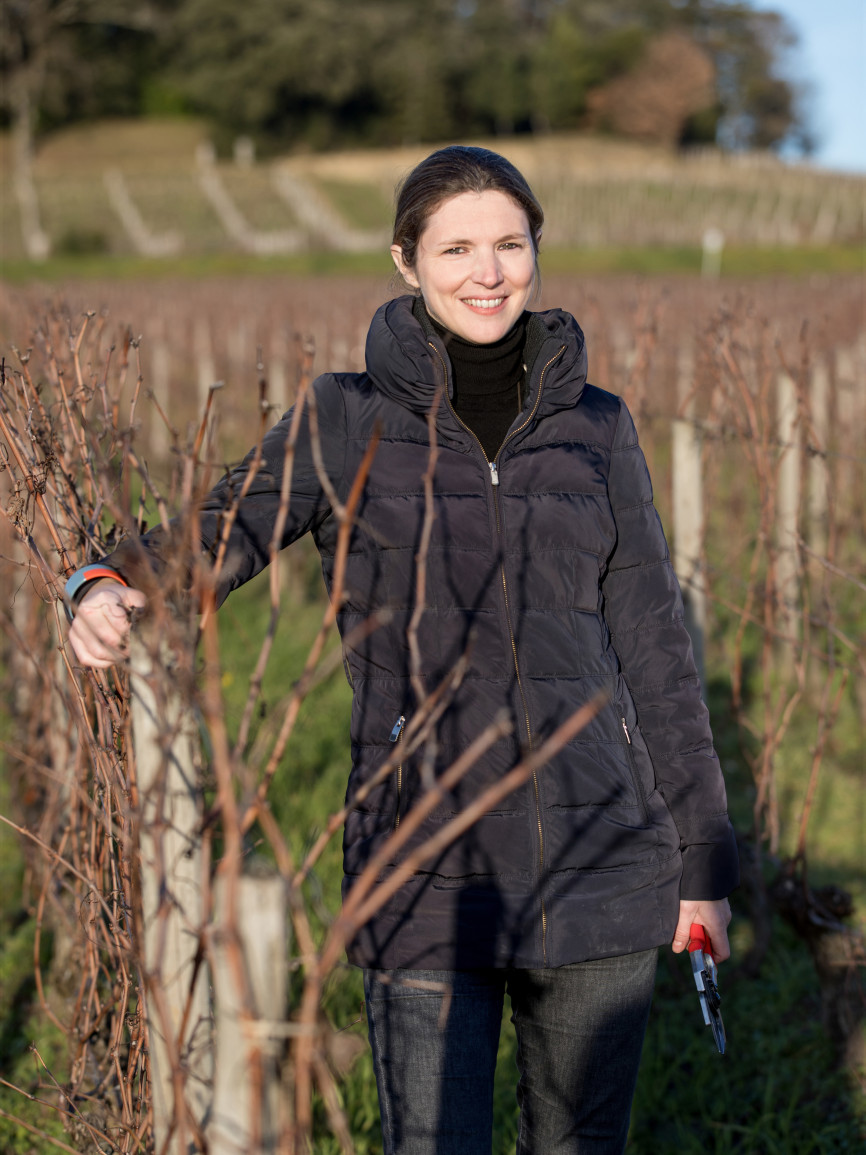 Portrait Stéphanie de Boüard-Rivoal, PDG du Château Angelus, France Portrait Stéphanie de Boüard-Rivoal, PDG du Château Angelus, France