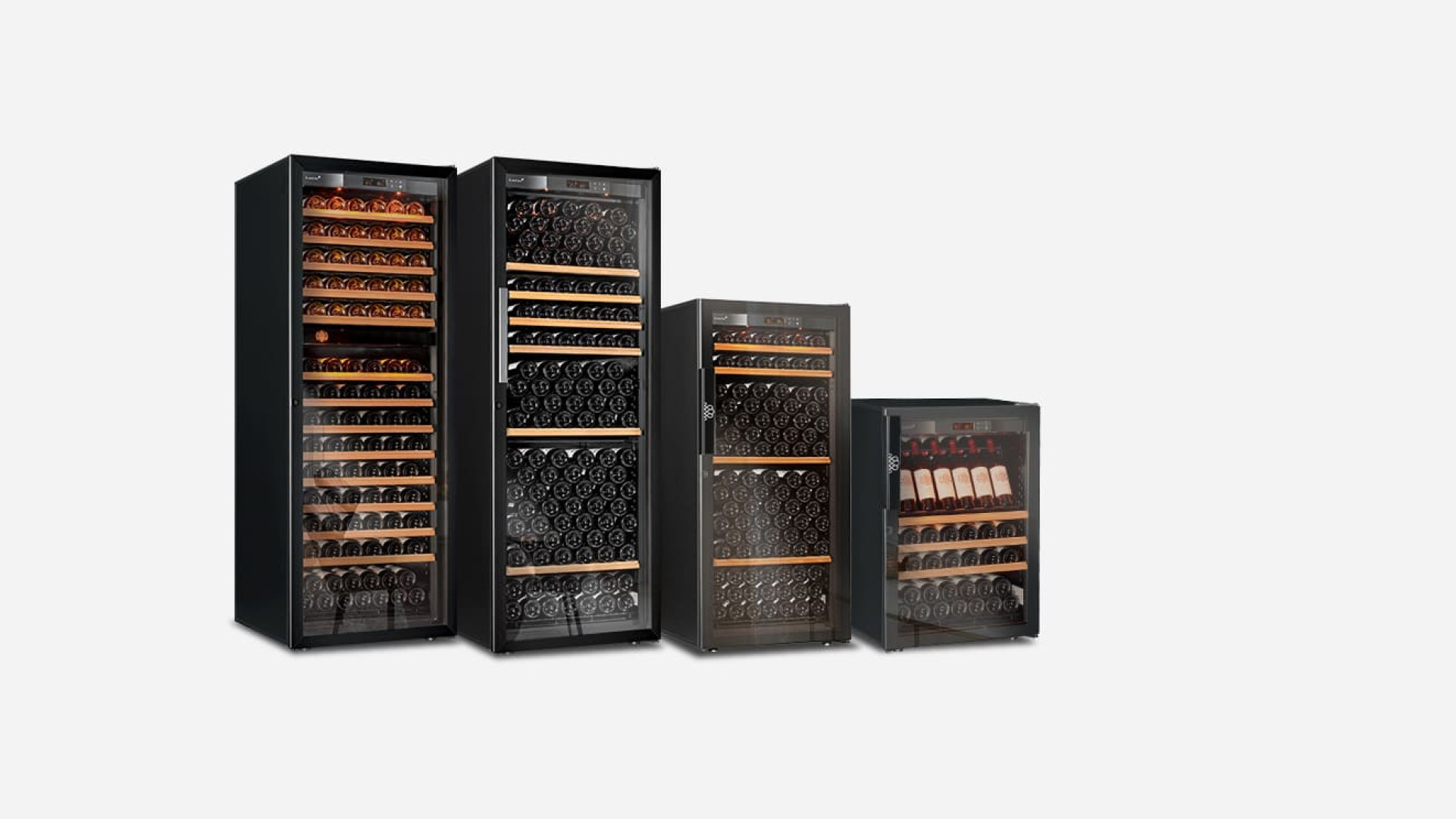Cette gamme de cave à vin EuroCave offre à l'achat le plus grand choix de portes, de tailles, de fonctionnalités ainsi que de types de rangements vin.