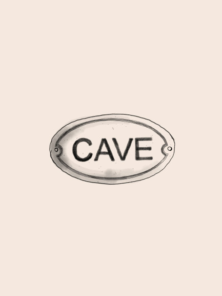 Illustration écriteau cave
