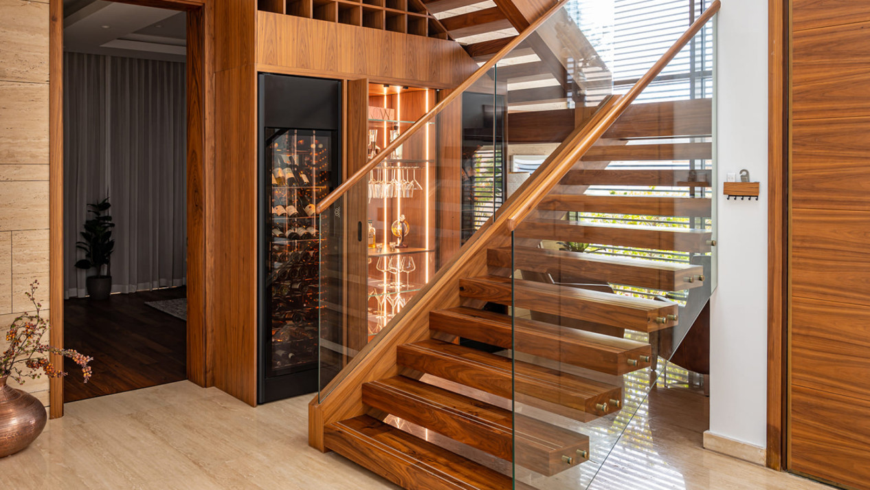 Cave à vin Showcave design intégrée dans un espace de vie à Dubaï